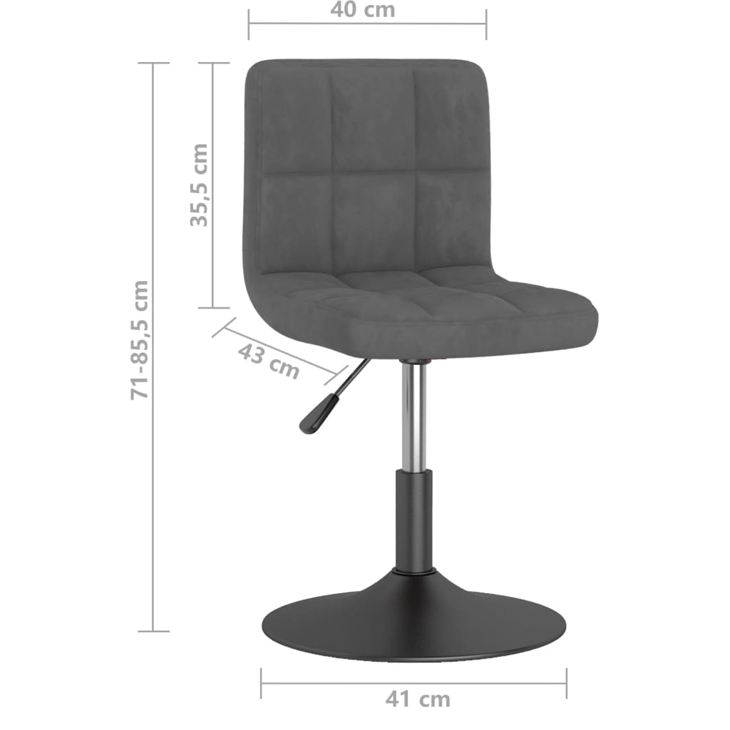 Dining Chairs 2 pcs. Swivel Dark Grey Velvet