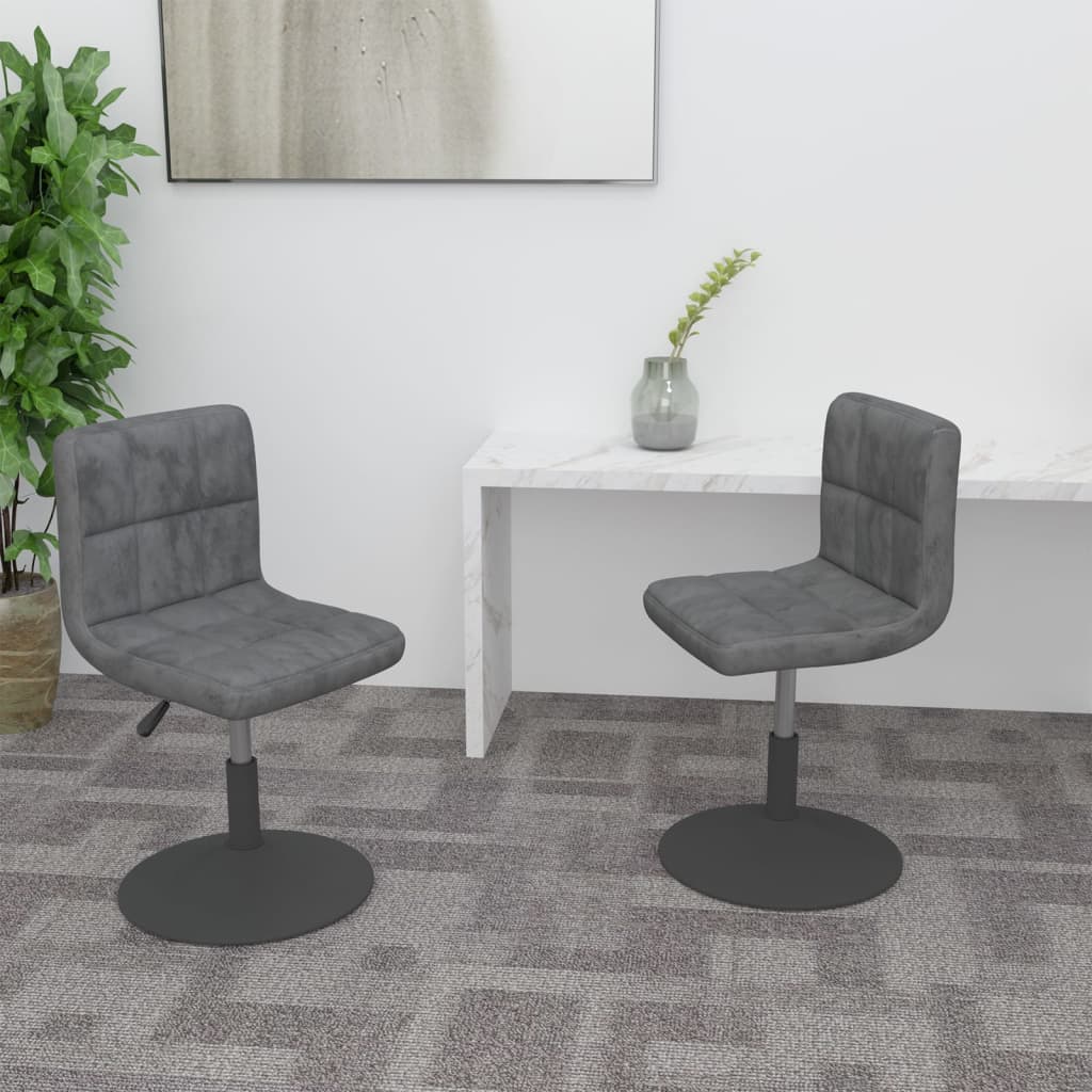 Dining Chairs 2 pcs. Swivel Dark Grey Velvet