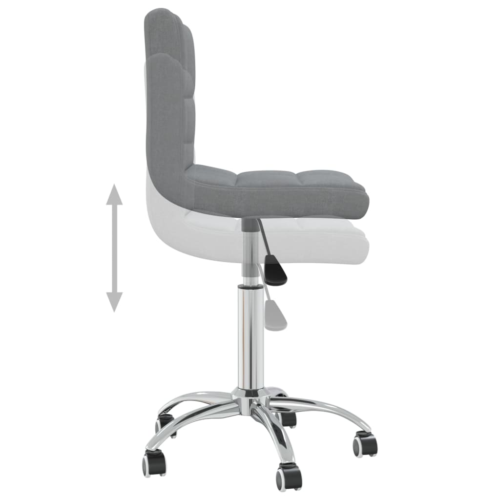 Chaise de bureau pivotante en tissu gris clair