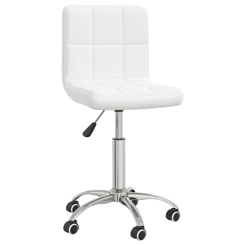 Chaise de bureau pivotante en cuir artificiel blanc