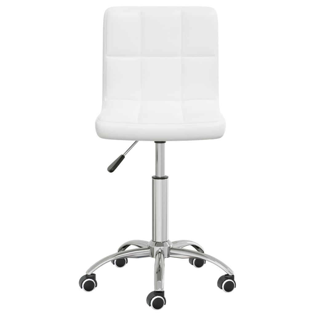 Chaise de bureau pivotante en cuir artificiel blanc
