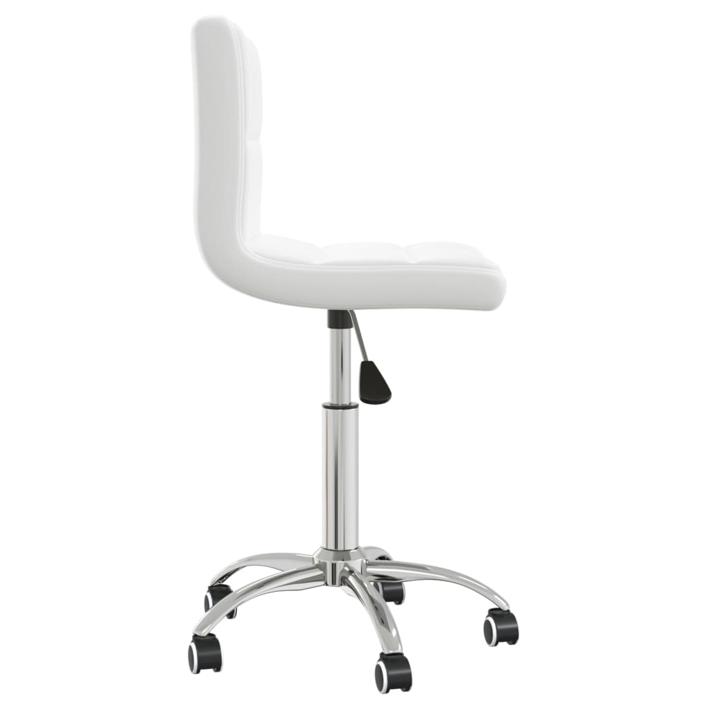 Chaise de bureau pivotante en cuir artificiel blanc