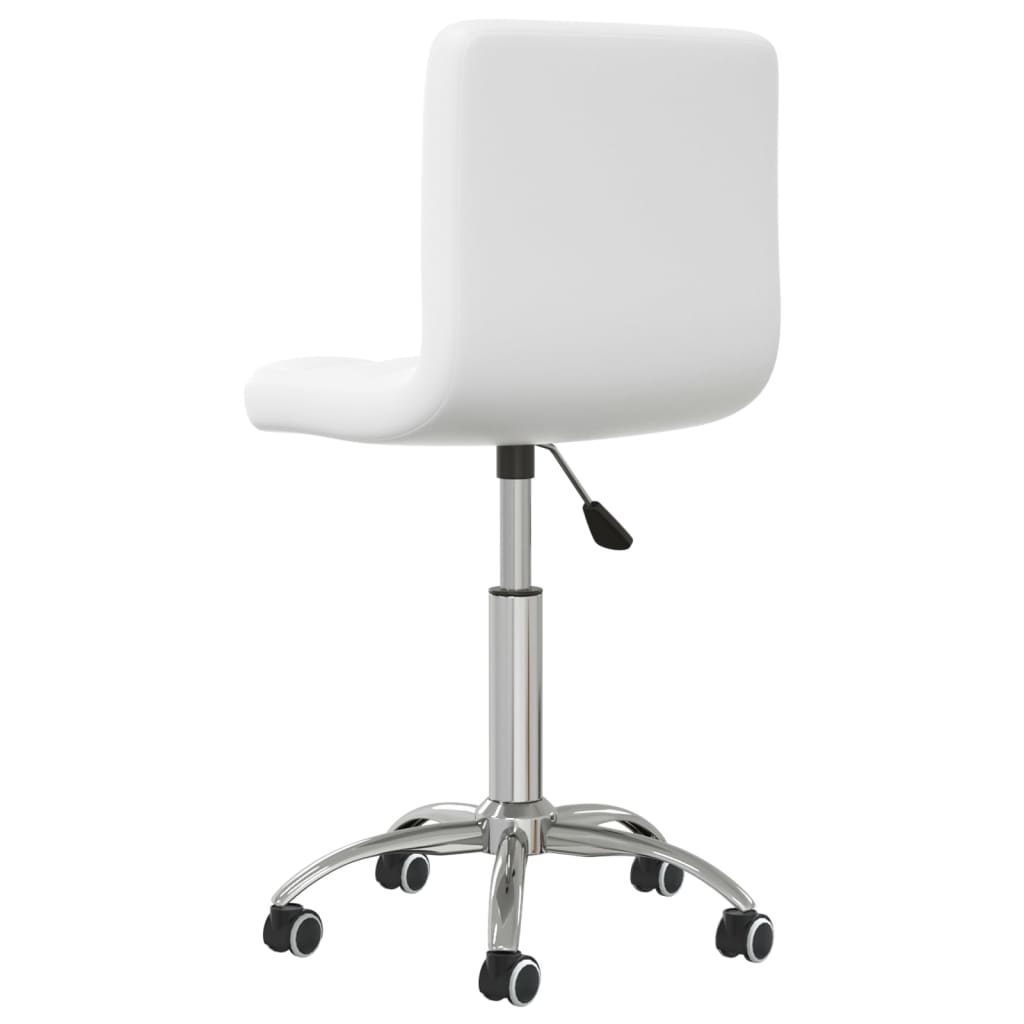 Chaise de bureau pivotante en cuir artificiel blanc
