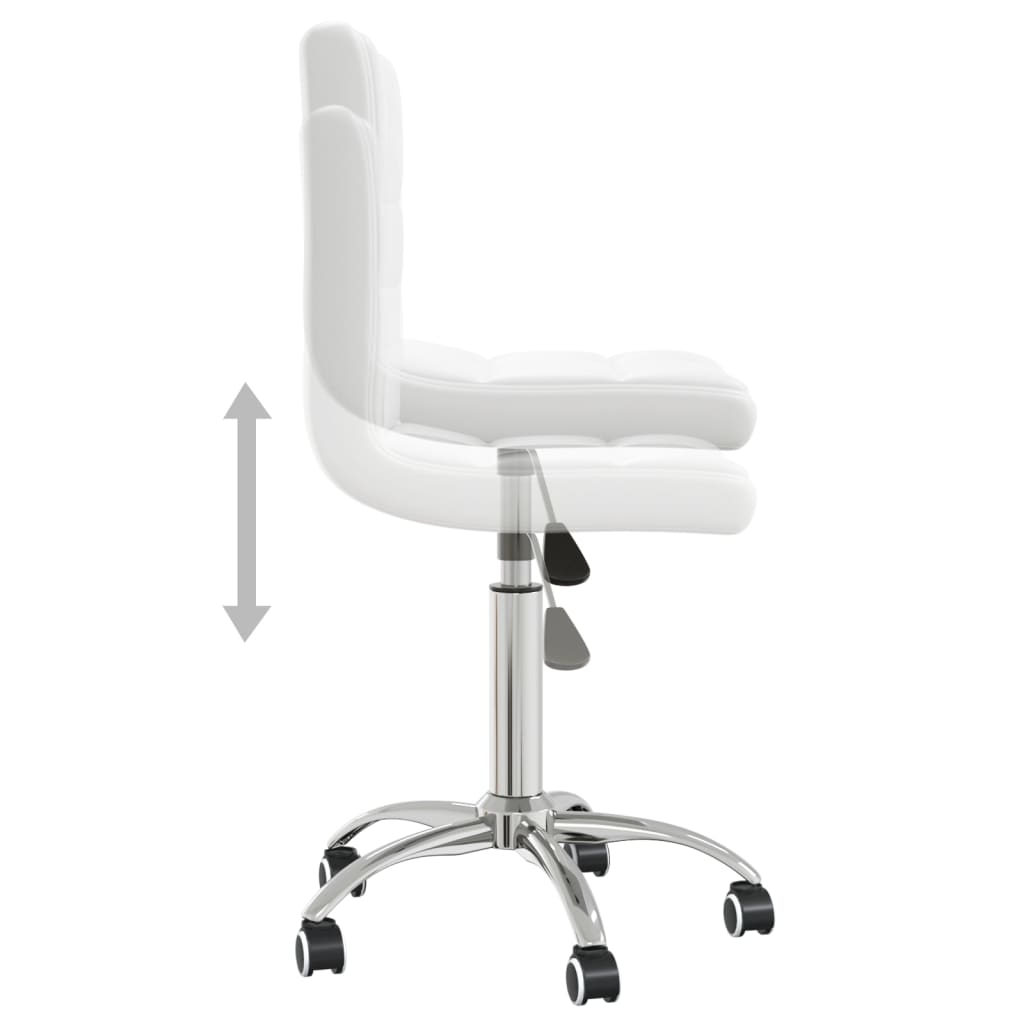 Chaise de bureau pivotante en cuir artificiel blanc