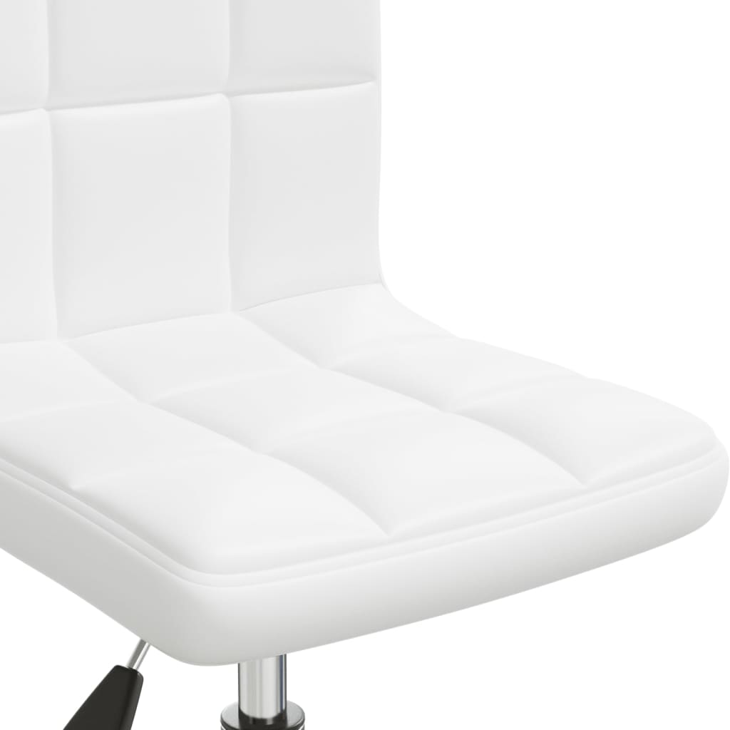 Chaise de bureau pivotante en cuir artificiel blanc