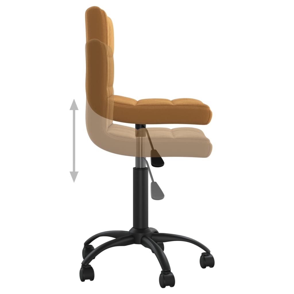 Office Chair Swivel Brown Velvet