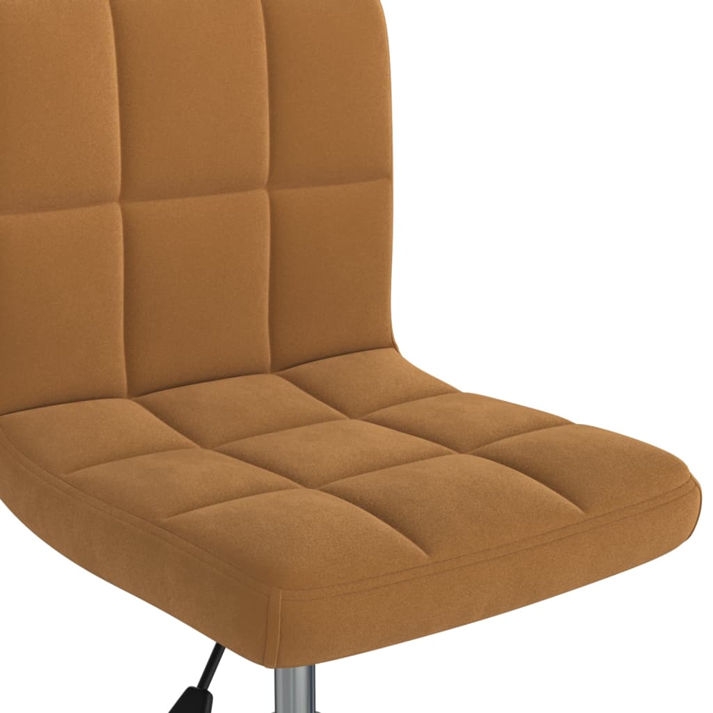 Office Chair Swivel Brown Velvet