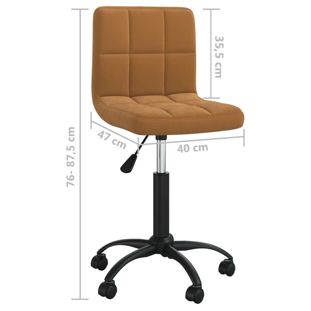 Office Chair Swivel Brown Velvet