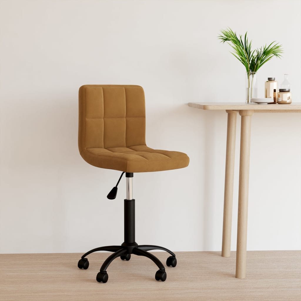 Office Chair Swivel Brown Velvet