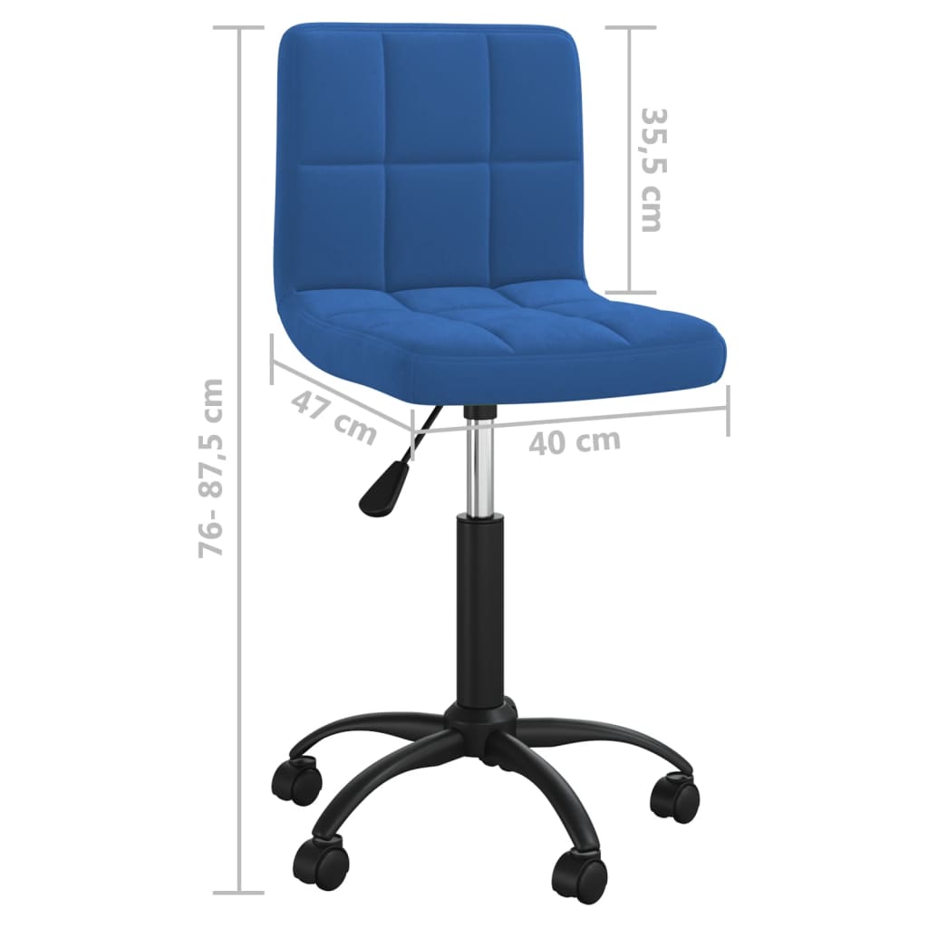 Office Chair Swivel Blue Velvet