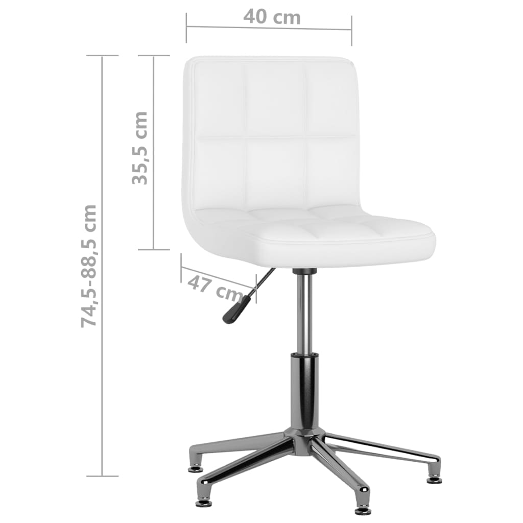 Bürostuhl Drehbar Weiß Kunstleder