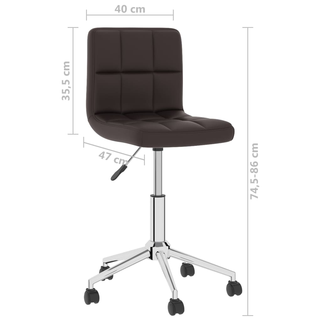 Bürostuhl Drehbar Braun Kunstleder