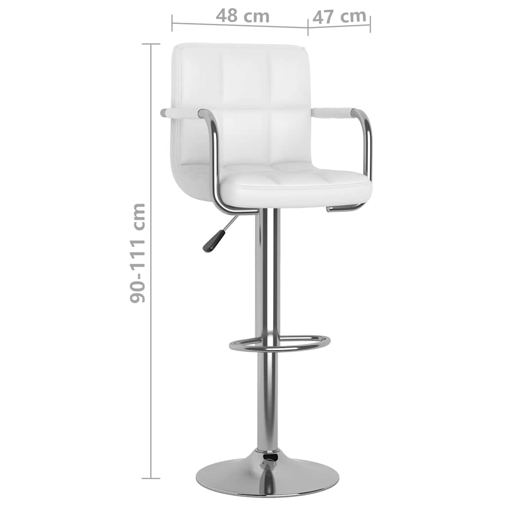 Barhocker 2 Stk. Weiß Kunstleder