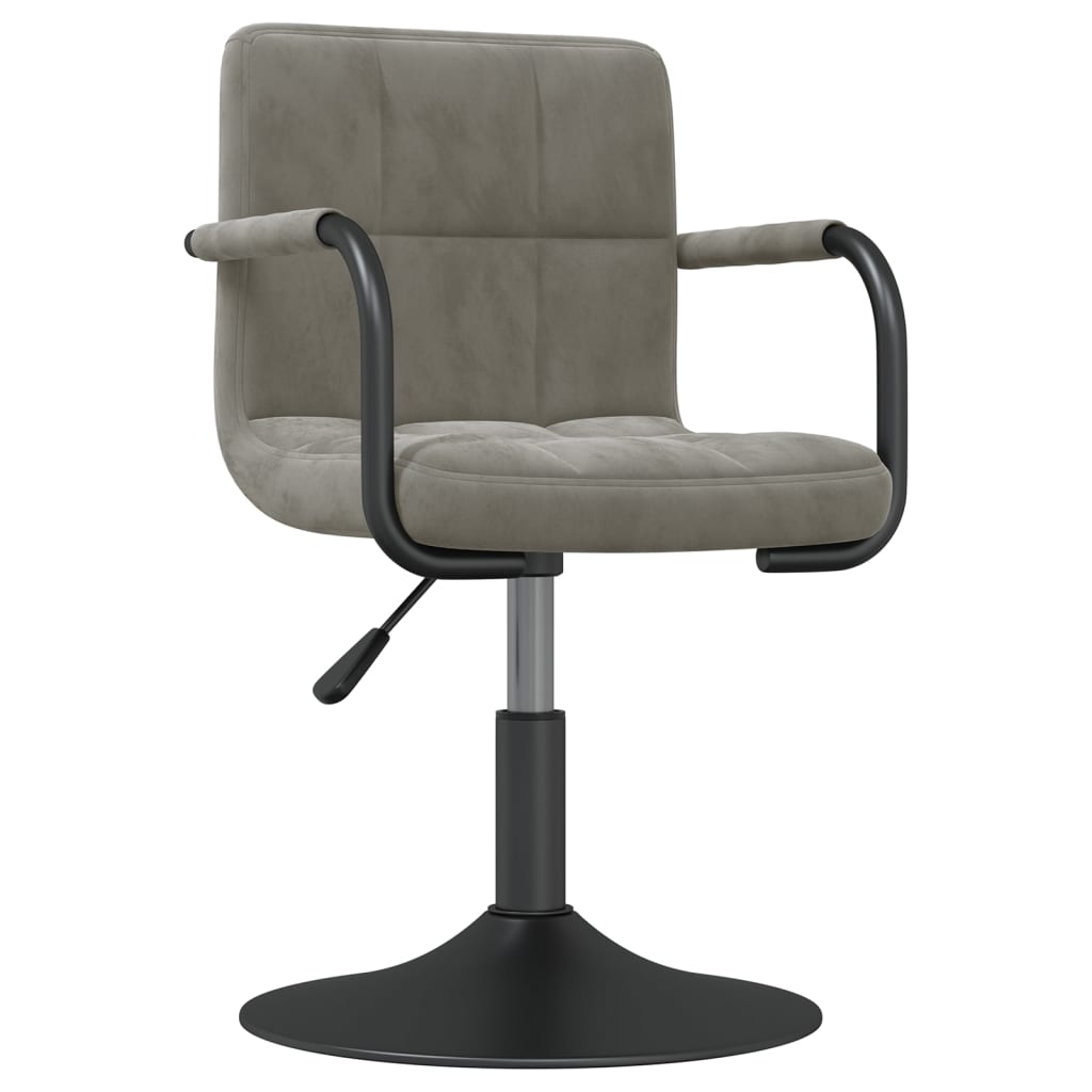 Dining Chairs 2 pcs. Swivel Light Grey Velvet