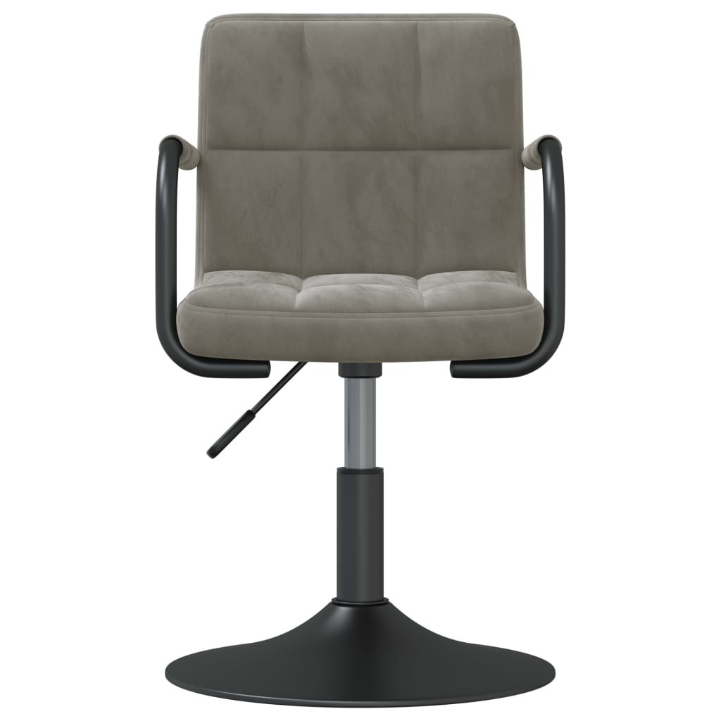 Dining Chairs 2 pcs. Swivel Light Grey Velvet