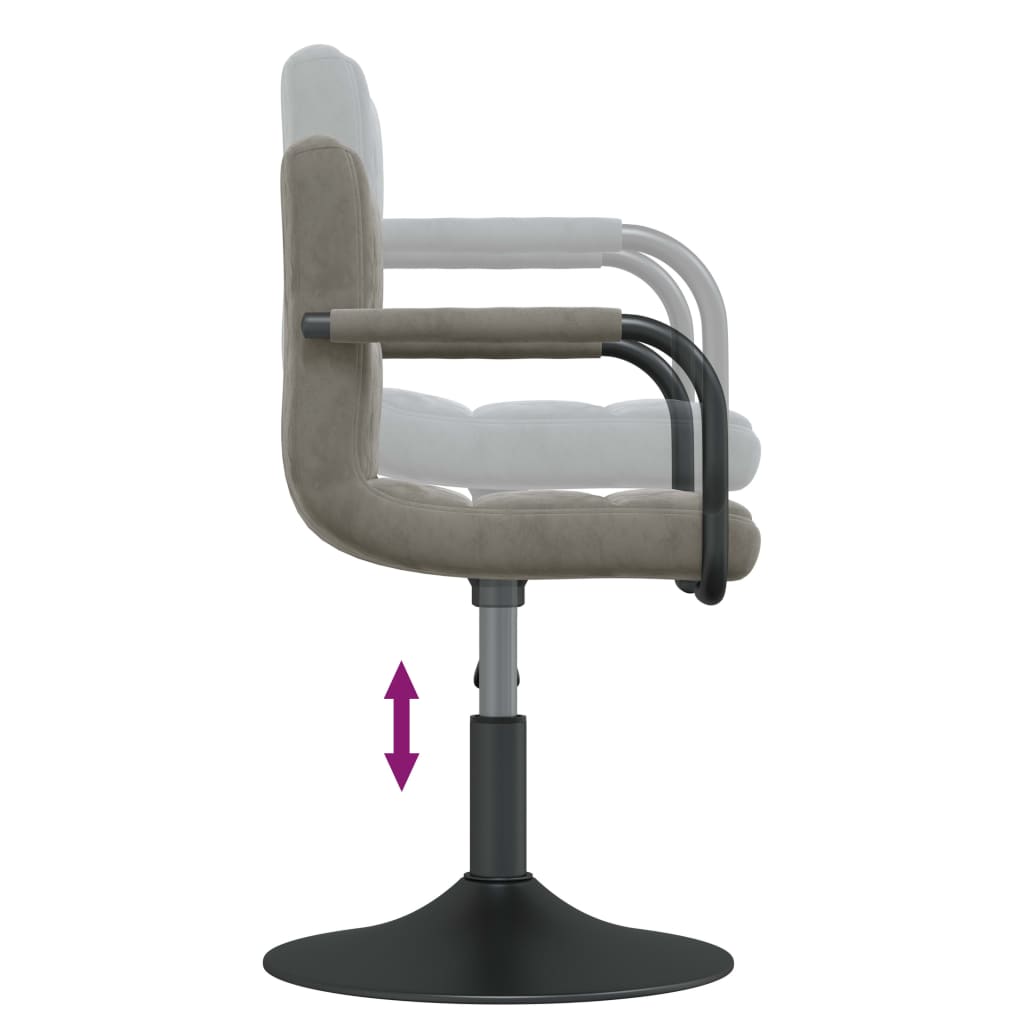 Dining Chairs 2 pcs. Swivel Light Grey Velvet