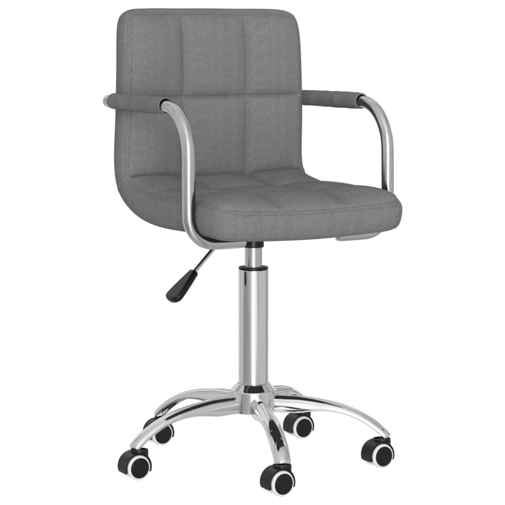 Office chair swivel light grey fabric