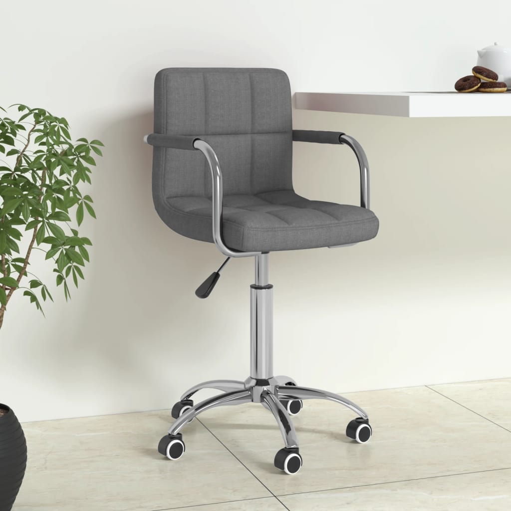 Office chair swivel light grey fabric