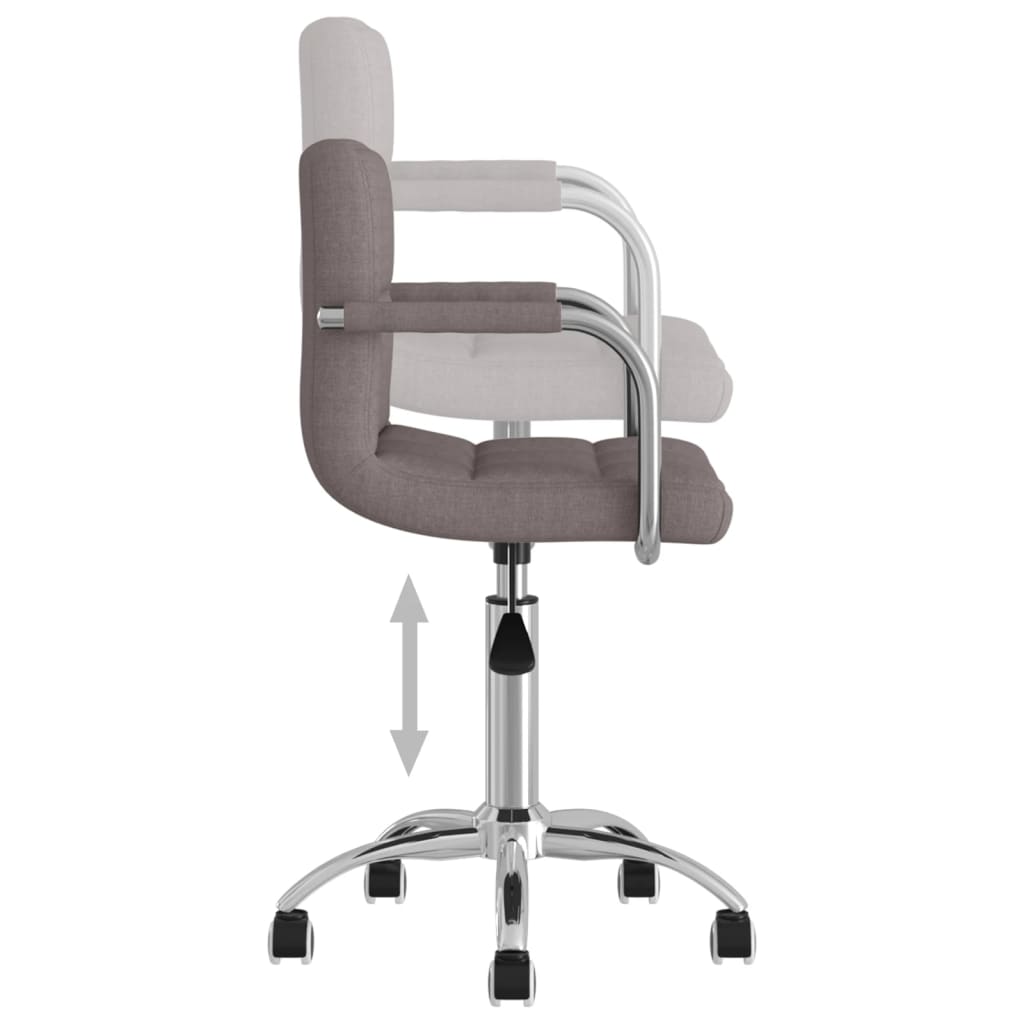 Chaise de bureau pivotante en tissu taupe
