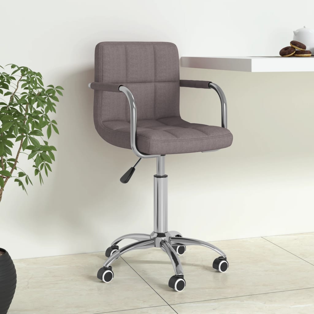 Chaise de bureau pivotante en tissu taupe