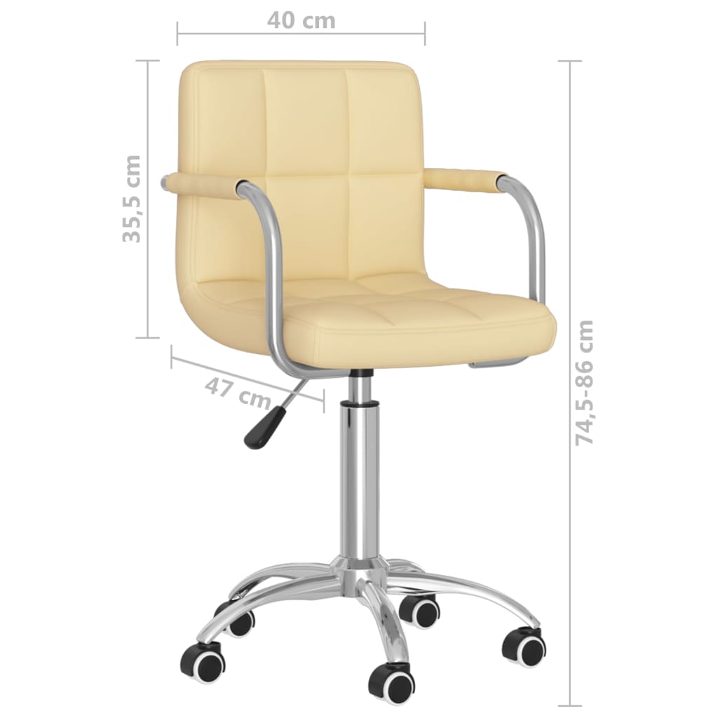 Bürostuhl Drehbar Creme Kunstleder
