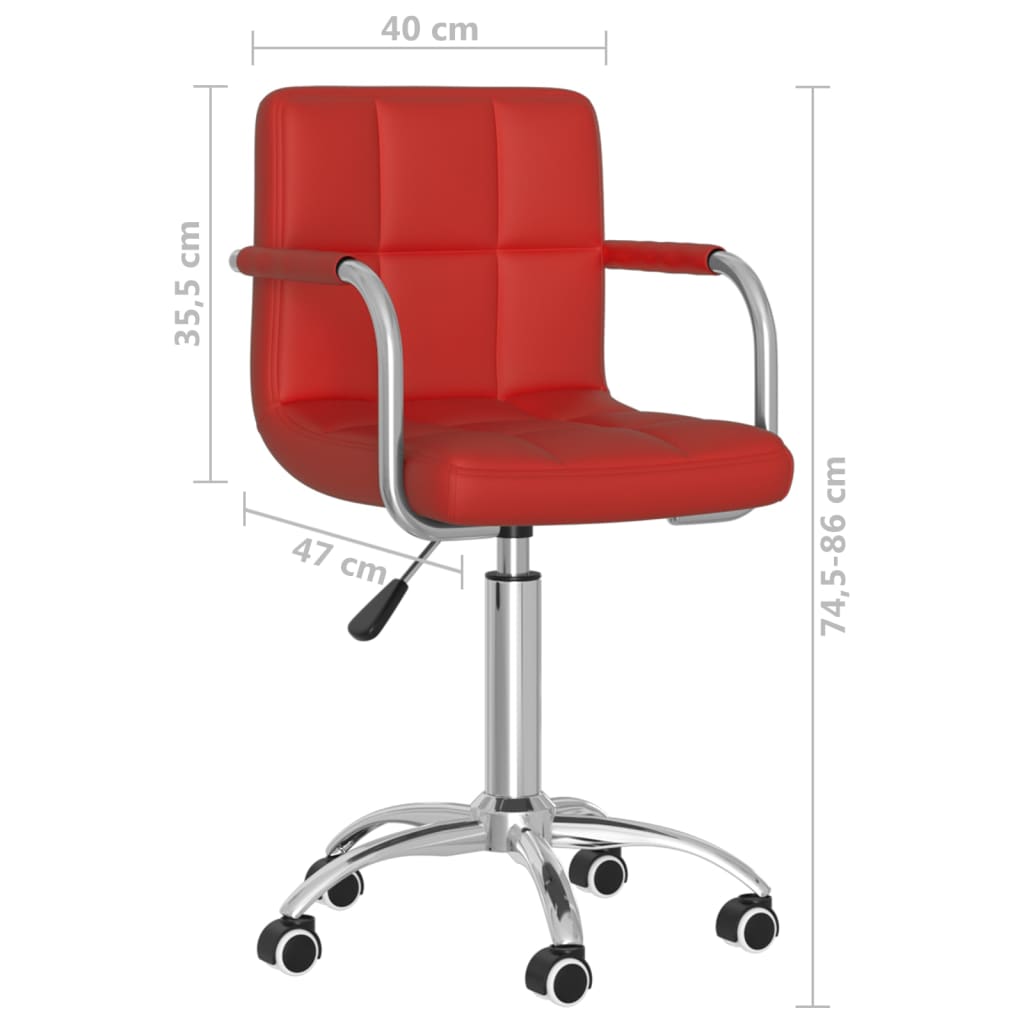 Bürostuhl Drehbar Weinrot Kunstleder