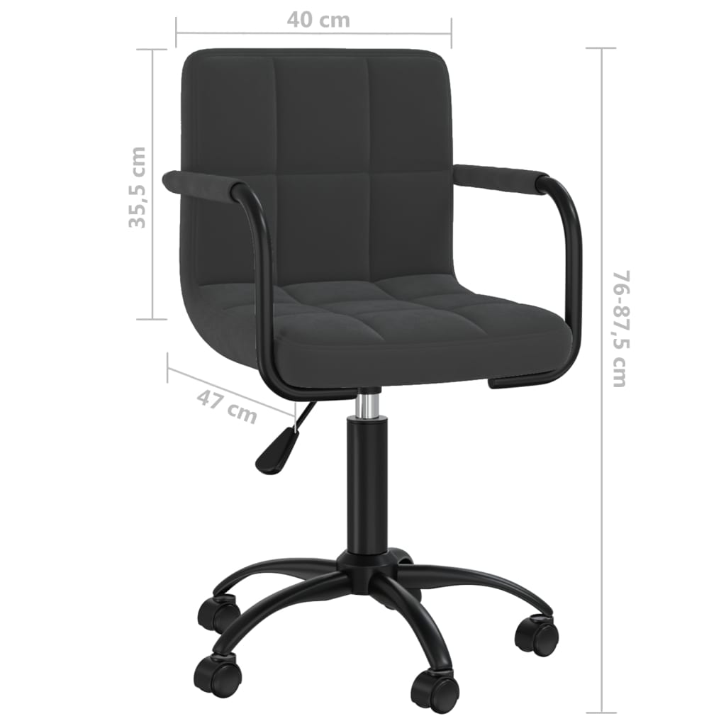 Bürostuhl Drehbar Schwarz Samt