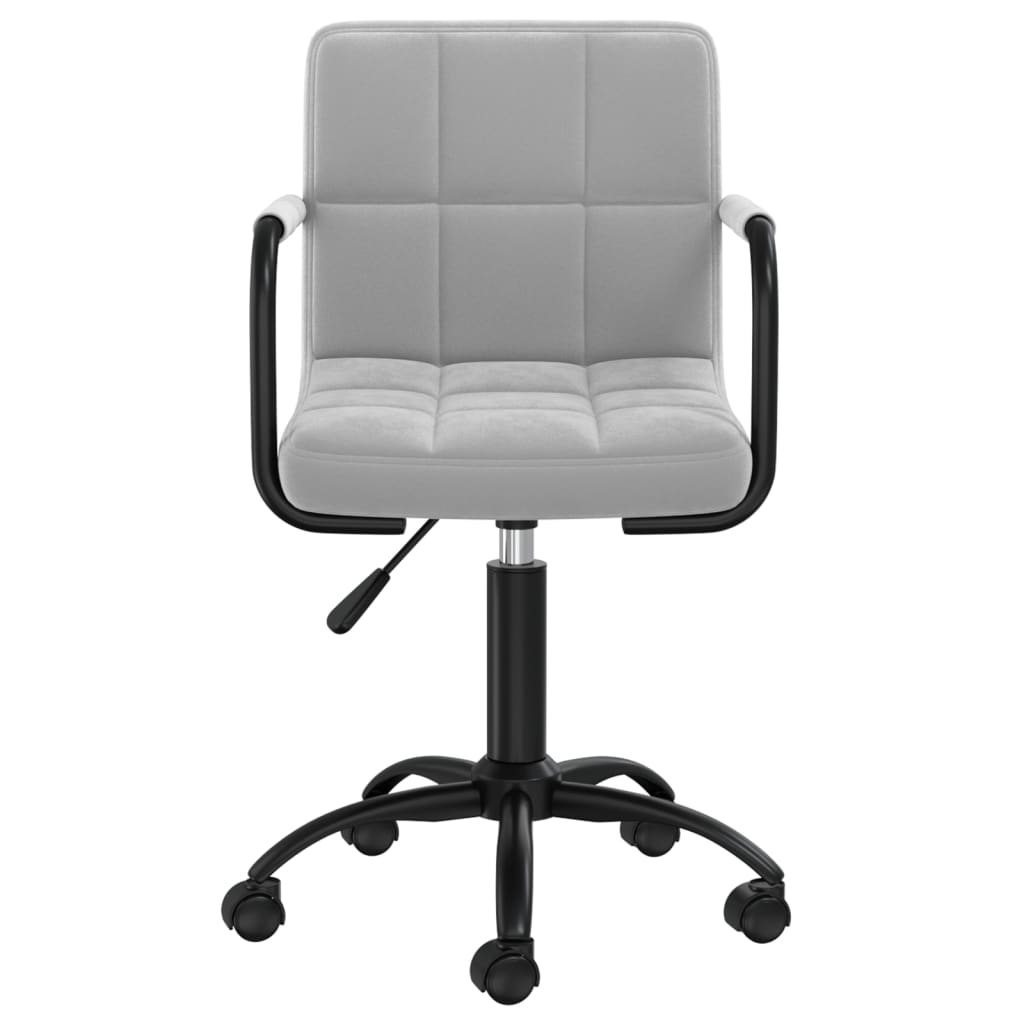 Office chair swivel light grey velvet
