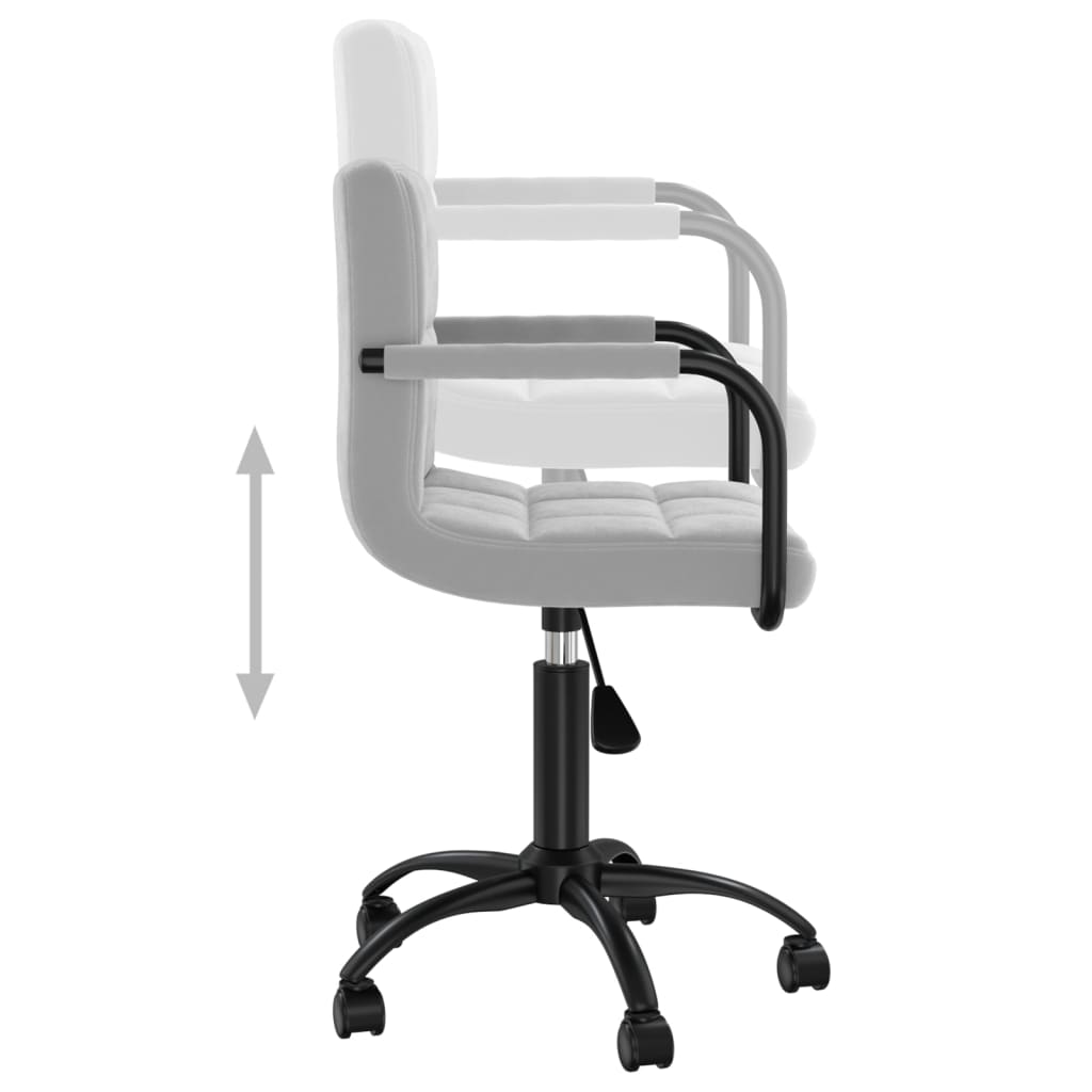 Office chair swivel light grey velvet