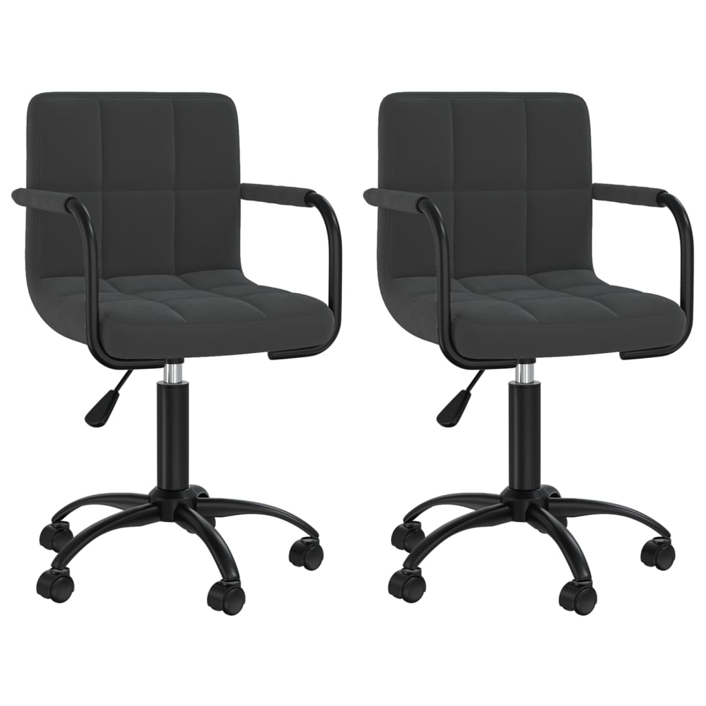 Dining Chairs 2 pcs. Swivel Black Velvet