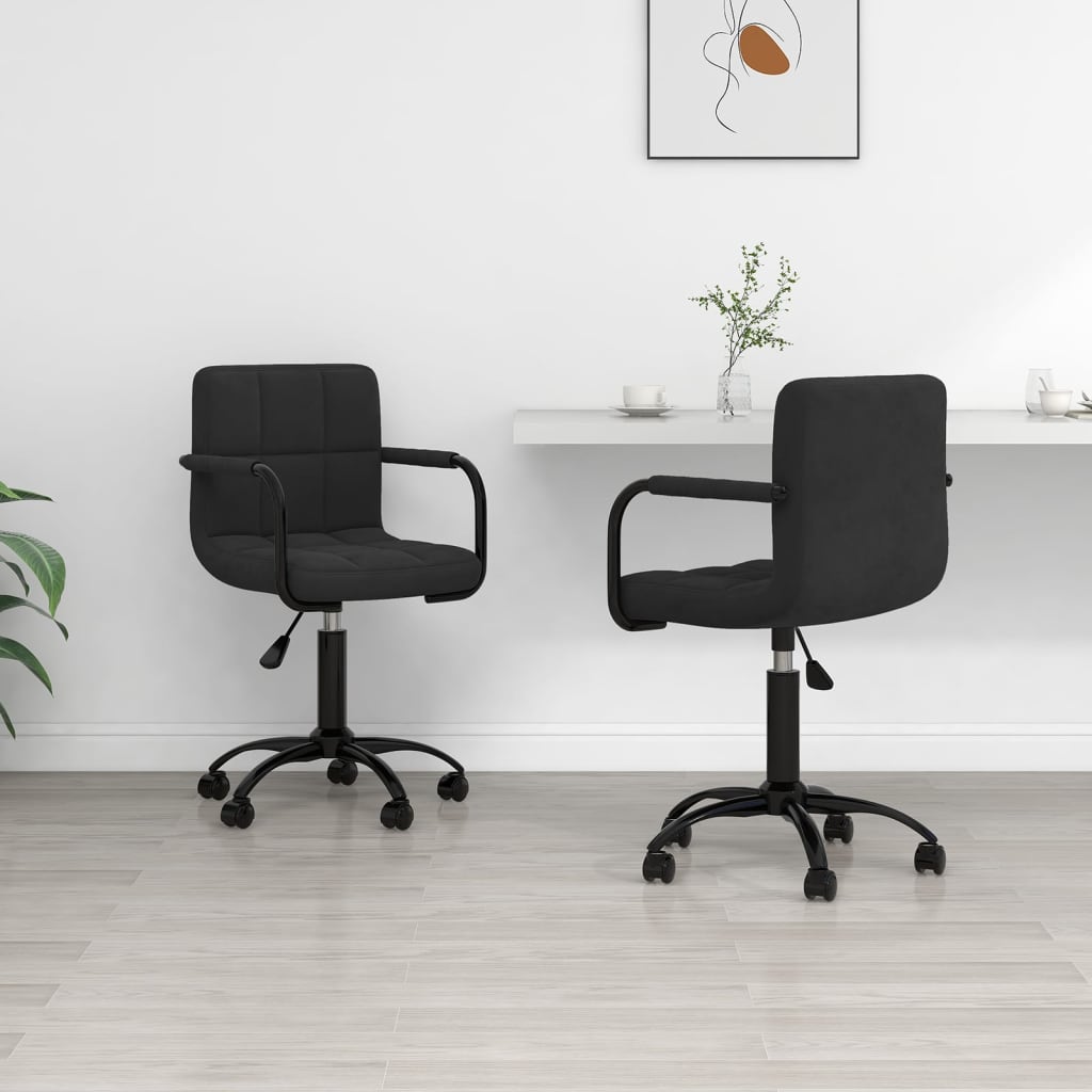 Dining Chairs 2 pcs. Swivel Black Velvet