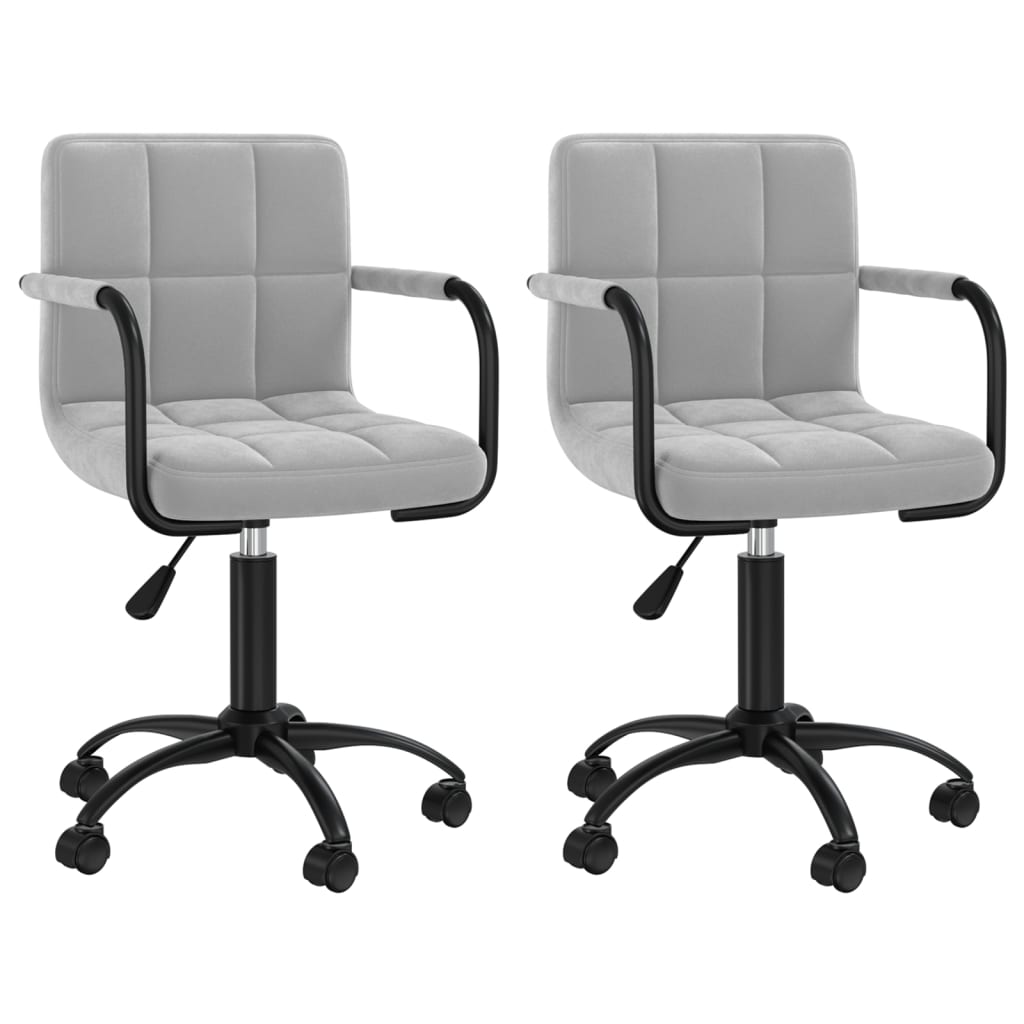 Dining Chairs 2 pcs. Swivel Light Grey Velvet