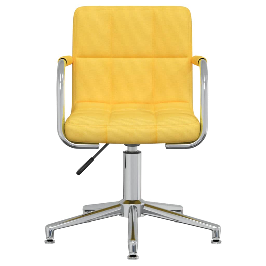 Chaise de bureau pivotante en tissu jaune moutarde