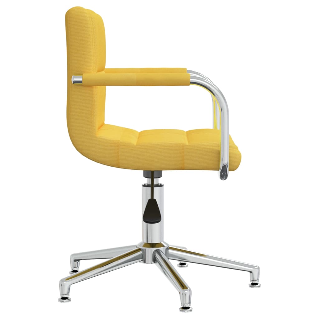 Chaise de bureau pivotante en tissu jaune moutarde