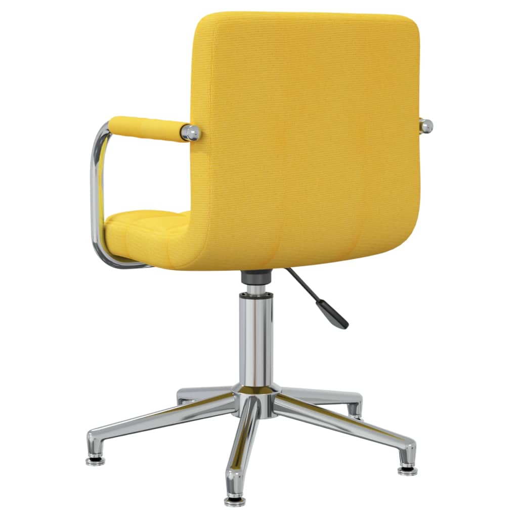 Chaise de bureau pivotante en tissu jaune moutarde