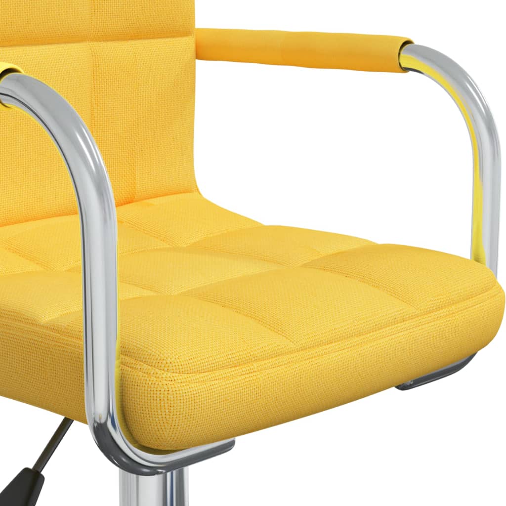 Chaise de bureau pivotante en tissu jaune moutarde