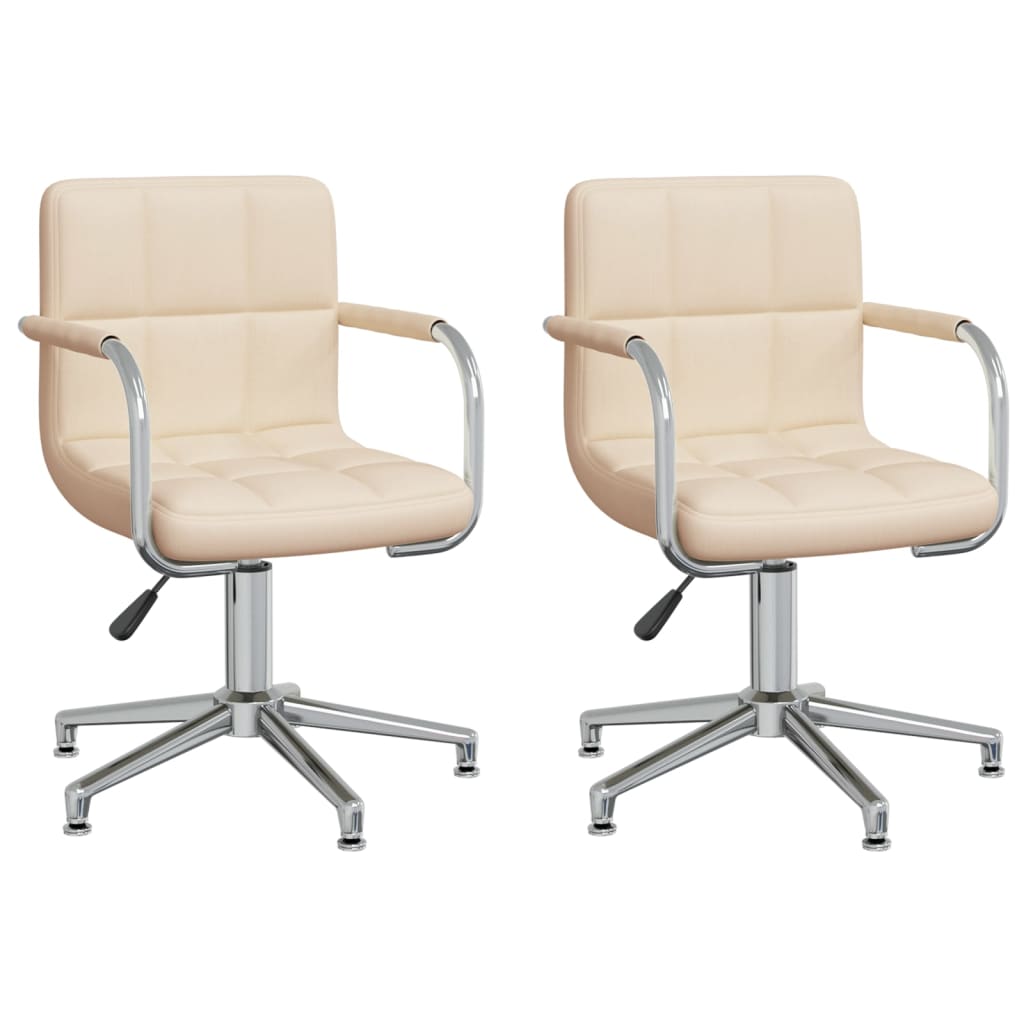 Drehbare Esszimmerstühle 2 Stk. Creme Stoff