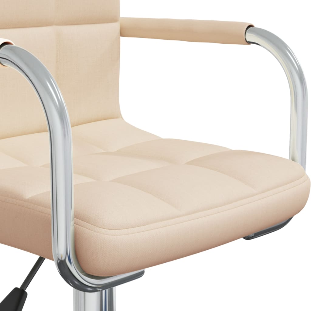 Drehbare Esszimmerstühle 2 Stk. Creme Stoff
