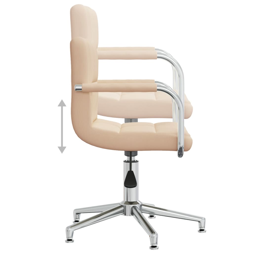 Drehbare Esszimmerstühle 2 Stk. Creme Stoff