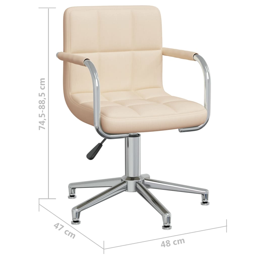 Drehbare Esszimmerstühle 2 Stk. Creme Stoff