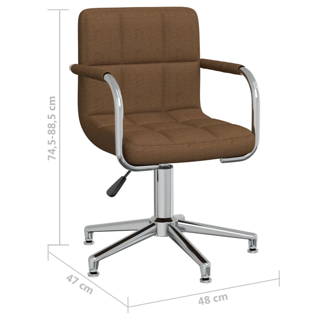 Drehbare Esszimmerstühle 2 Stk. Braun Stoff