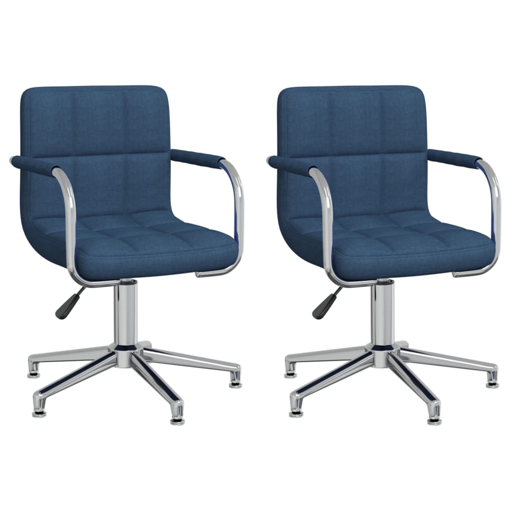 Drehbare Esszimmerstühle 2 Stk. Blau Stoff