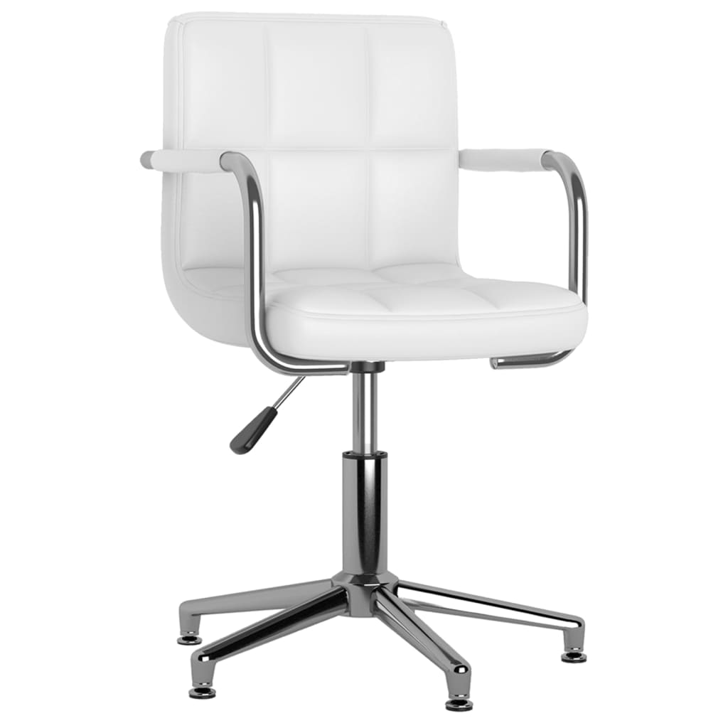 Chaise de bureau pivotante en cuir artificiel blanc
