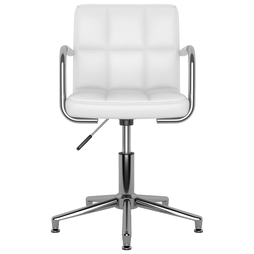 Chaise de bureau pivotante en cuir artificiel blanc