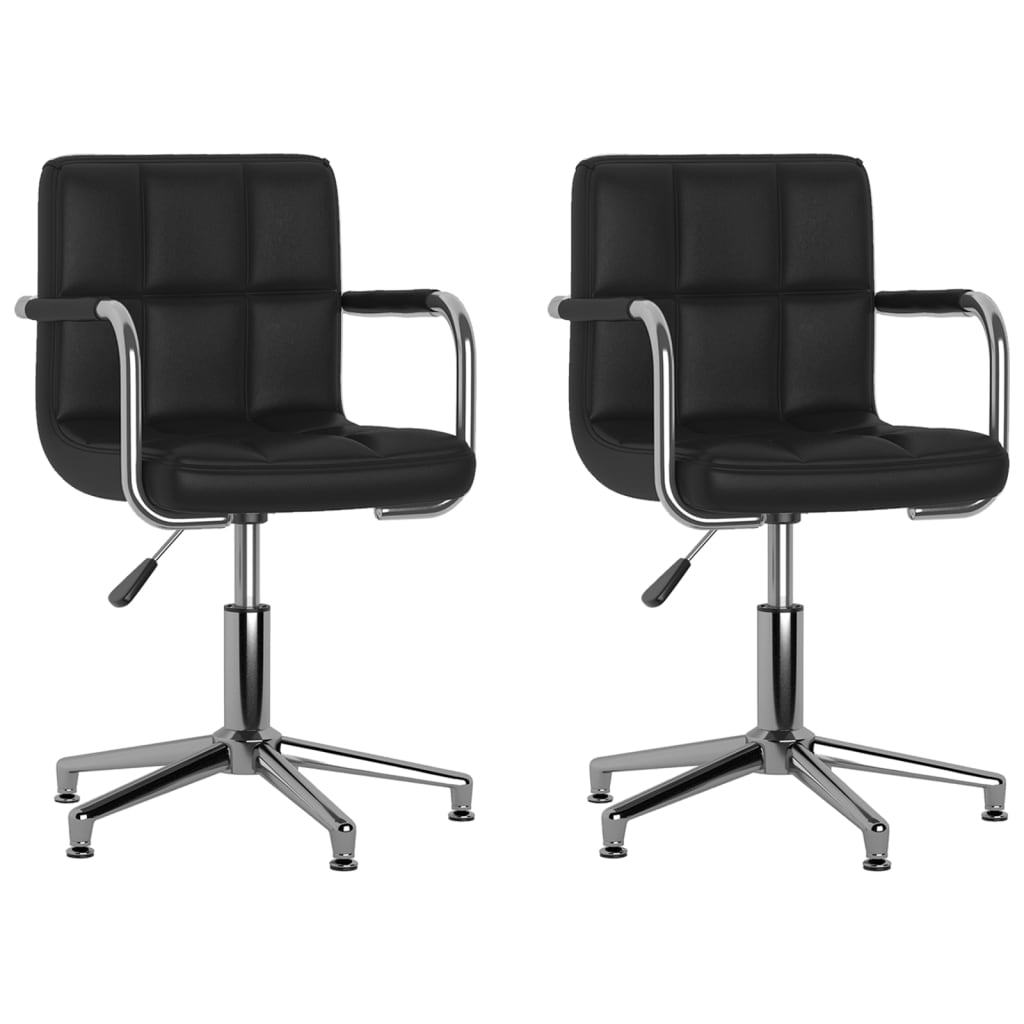 Dining chairs 2 pcs. Swivel black faux leather