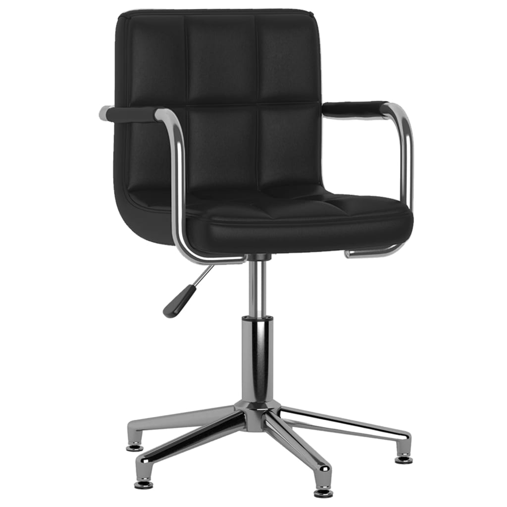 Dining chairs 2 pcs. Swivel black faux leather