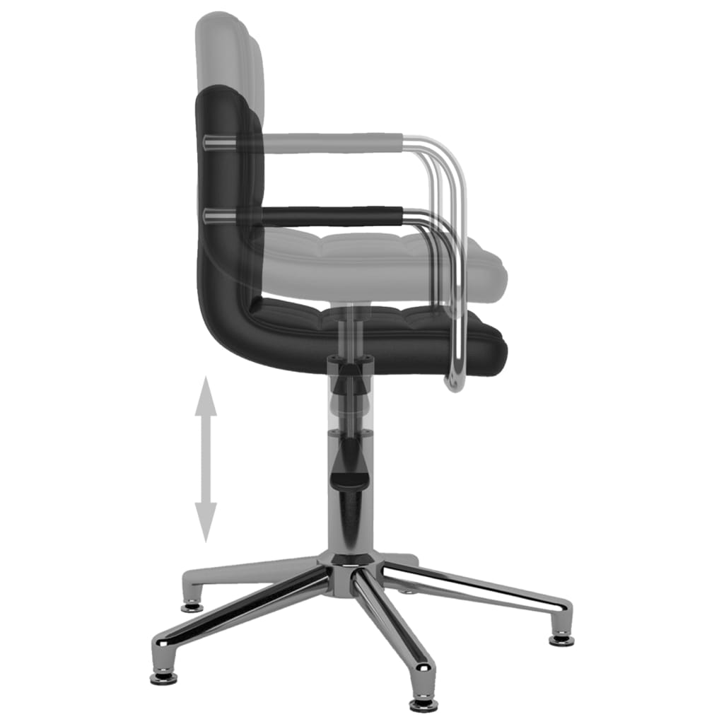 Dining chairs 2 pcs. Swivel black faux leather