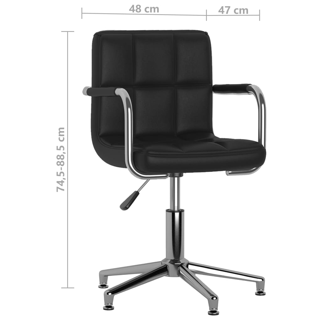 Dining chairs 2 pcs. Swivel black faux leather