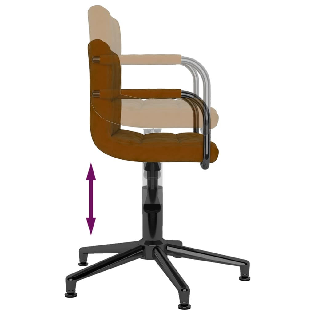 Bürostuhl Drehbar Braun Samt