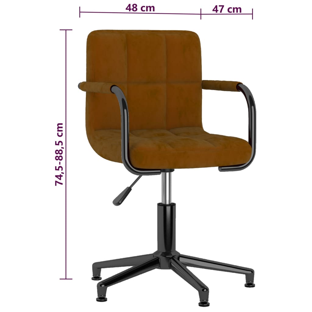 Bürostuhl Drehbar Braun Samt
